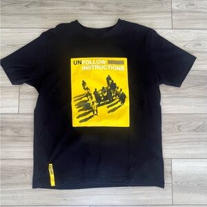 Black Shirt with Yellow Patch